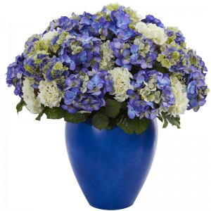 Rosecliff Heights Artificial Hydrangea Plant Centerpiece in Planter MBVL1546